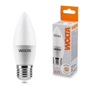 LED 10W E27 4000K свеча Wolta... 25SC10E27