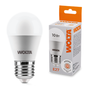 LED GL45 10W E27 4000K шар Wolta 25S45GL10E27