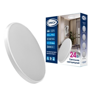 Светильник светодиодный быстрого монтажа ТМ IONICH IDPB-SnapIn 24Вт 2160Лм 5000К 260мм IP40 белый 26 2699