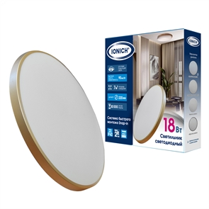 {{photo.Alt || photo.Description || 'Светильник светодиодный быстрого монтажа ТМ IONICH IDPB-SnapIn 18Вт 1620Лм 5000К 220мм IP40 золото 2'}}