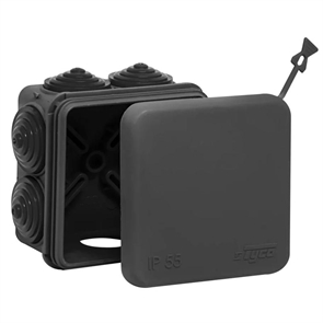 67030Ч 70*70*40 Р/к о/у IP55 7 вводов ЧЕРНАЯ(162) 67030Ч