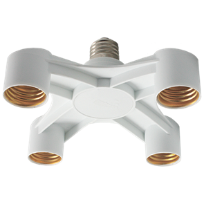 Переходник с цоколя Е27 на 4х27 Широкий Белый Ecola base... 46530
