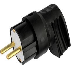 Вилка каучук угловая 16А 220В с з/к IP20 Минск В16-416 35257