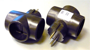 3Tч Тройник 6А чёрный универсал. TOKER  202-131