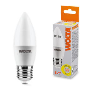LED 10W E27 3000K свеча Wolta... 25YC10E27
