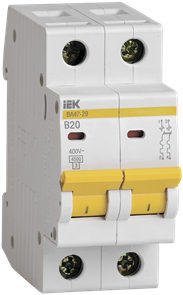 Автомат 2P 20А C 4,5кА  ВА47-29 ИЭК MVA20-2-020-C