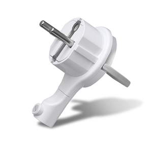 Вилка-невидимка с/з белая 16А 