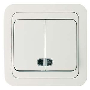 Выкл. 2кл свет бел./бел. Mimoza Makel 12023