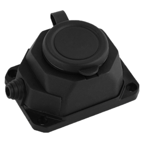 AY-KA  Колодка ОУ 1-ая каучук с/з 16A IP44 черная 5510000