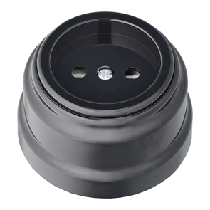 Роз. 1-местн. без земл. 16А ОУ серия РЕТРО, (РА16-0201 черный) РА16-0201 черный