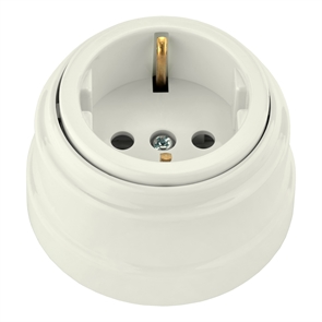 Роз. 1-местн. с земл. 16А ОУ серия РЕТРО, (РА16-0202 бежевый) РА16-0202 бежевый