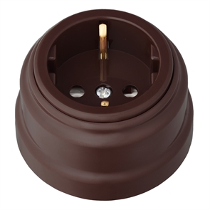 Роз. 1-местн. с земл. 16А ОУ серия РЕТРО, (РА16-0202 шоколад) РА16-0202 шоколад