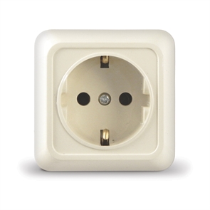 Розетка 1м с/з о/у беж. 