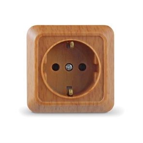 Розетка 1м с/з о/у бук 