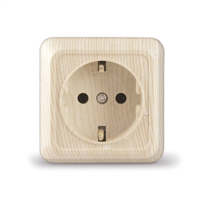 Розетка 1м с/з о/у сосна 