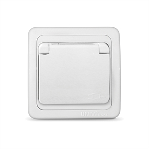 Розетка 1м с/з с/у с крышкой бел. 