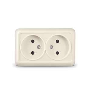 Розетка 2м о/у беж. 