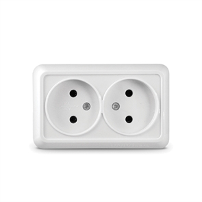 Розетка 2м о/у бел. 