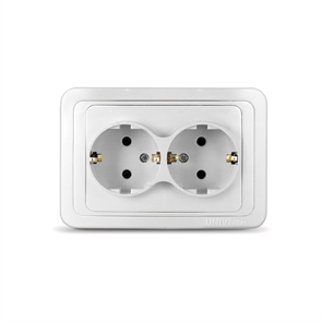 Розетка 2м с/з с/у бел. 