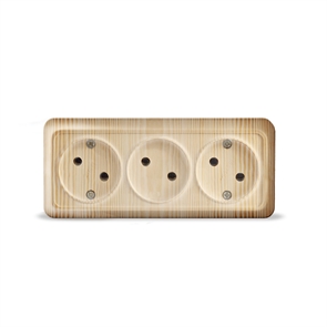 Розетка 3м б/з о/у сосна 