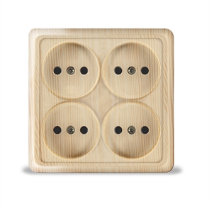 Розетка 4м б/з о/у квад. сосна 