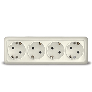 Розетка 4м с/з о/у беж. 