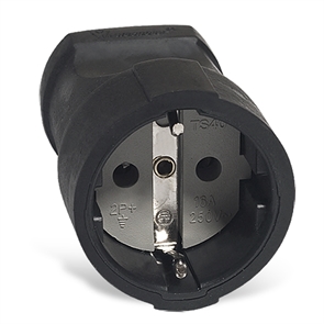 Штеп. гнездо с/з чер. ПВХ облив