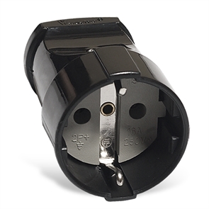 Штеп. гнездо с/з черное 16А 