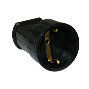 Штепсель 1гн. с/з чер. Makel 10053