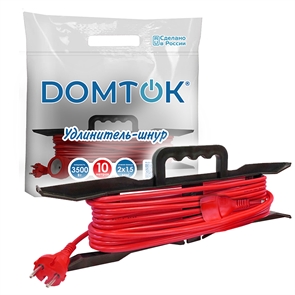 Сет. удл. на рамке 10м (ПВС 2х1,5) 3,5кВт б/з DOMTOK 2402
