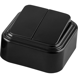 Выкл. 2кл. ОУ ПРАЛЕСКА черный  А56-134 черный