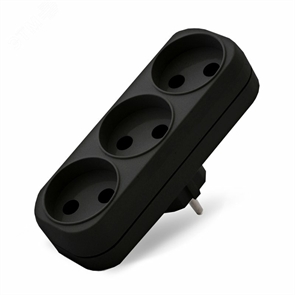 Разветвитель 3гн б/з плоский черн. 10А UNIVersal 1934