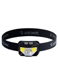 Фонарь налобный КОСМОС (KOC851Lit) аккум/3Вт XPG, 2 х 3Вт COB/Li-po 1200mAh/ABS пластик KOC851Lit