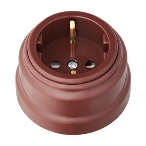 Роз. 1-местн. с земл. 16А ОУ серия РЕТРО, (РА16-0202 коричневый) РА16-0202 коричневый