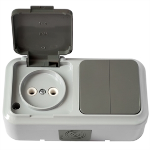 {{photo.Alt || photo.Description || 'Блок ОУ 2выкл.+роз сер. крыш.IP54 Пралеска аква'}}