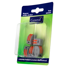 {{photo.Alt || photo.Description || 'Клемма 2 провод. серая с рычагом (блистер 5шт) GTER1-02-BL5  General 800404'}}