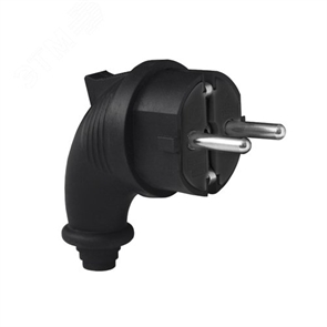 Вилка каучук угловая черн. с/з евро 16А IP44 
