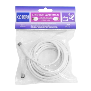 Удлинит. ТВ шт - гн 5м (белый)  1131-1