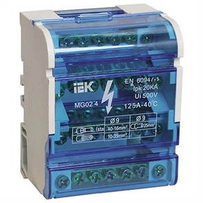 Шина на DIN рейку в корп. 4х7гр.100А (Кросс-модуль) ИЭК YND10-4-07-100