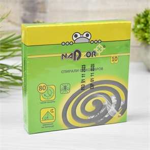 Спирали от комаров малодымные без запаха зеленые Nadzor 118869