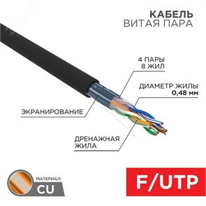 {{photo.Alt || photo.Description || 'FTP CAT5е 4PR 24AWG бухта 305м Outdoor Proconnect 01-0154'}}