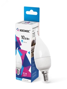 Лампа LED 10.5W E14 4500 свеча на ветру Космос LkecLED10.5wCWE1445
