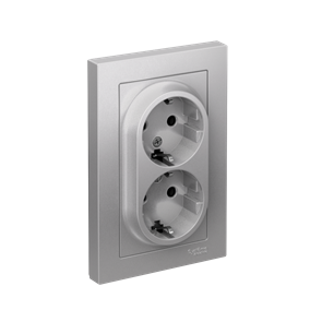 Роз. 2м с/з 16А в сборе алюминий SE AtlasDesign ATN000324