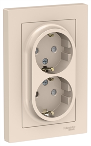 Роз. 2м с/з 16А в сборе бежевый SE AtlasDesign ATN000224