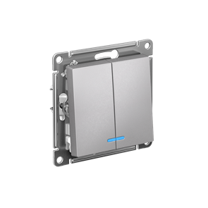 Выкл. 2кл свет мех. алюминий SE AtlasDesign ATN000353