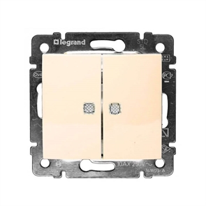 Выкл. 2кл свет крем LR Valena 774328