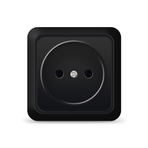Розетка 1м о/у черн. 