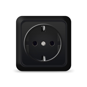 Розетка 1м с/з о/у черн. 