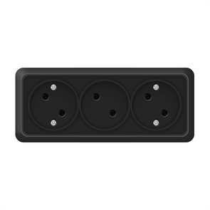 Розетка 3м б/з о/у черн. 