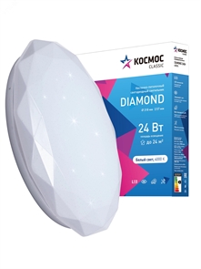Светильник DIAMOND 24Вт 230В 4000K 1560 Лм 318х57 мм  KCDiam24W_4000 Космос KCDiam24W_4000